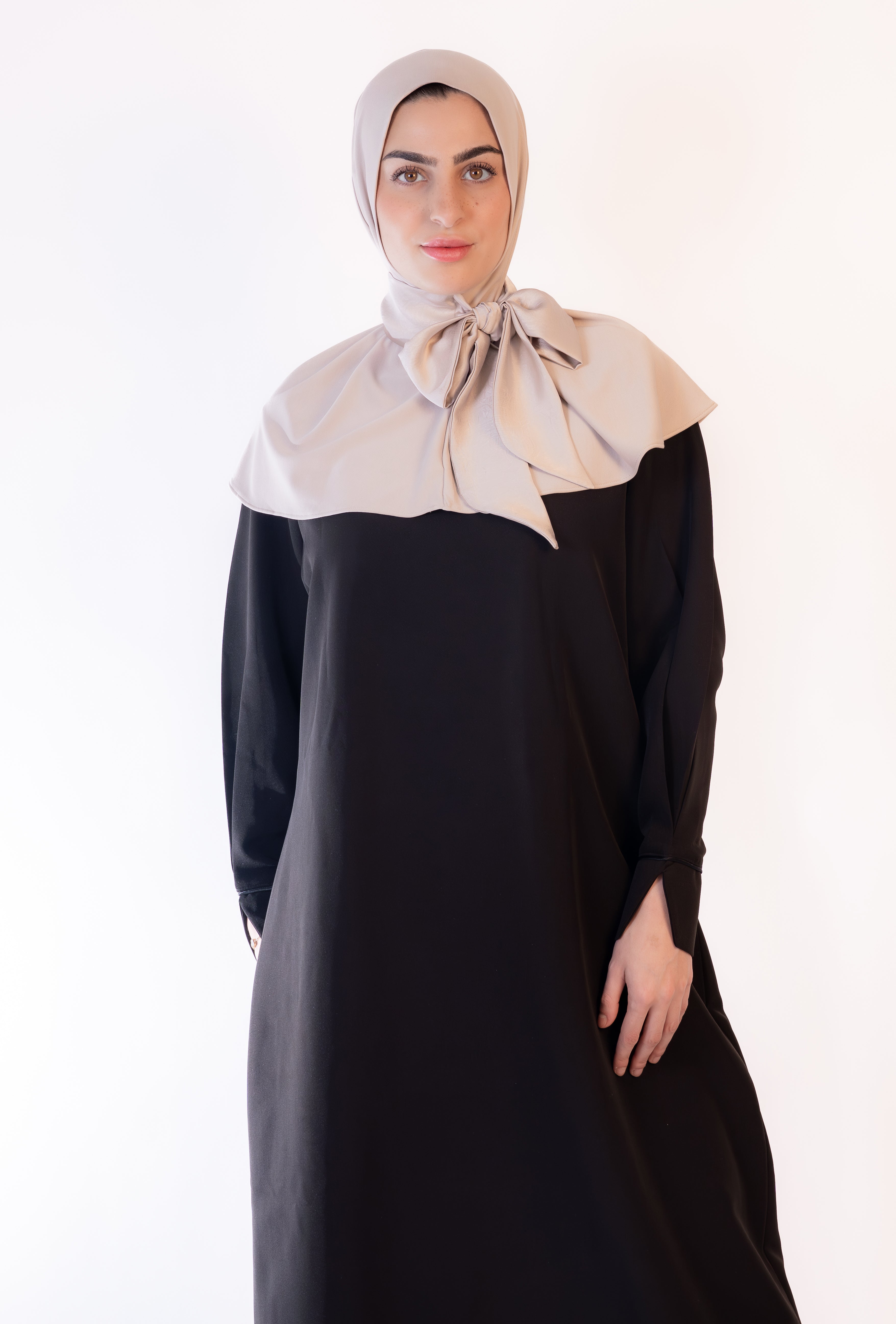 The bow Hijab- Soft Chantilly