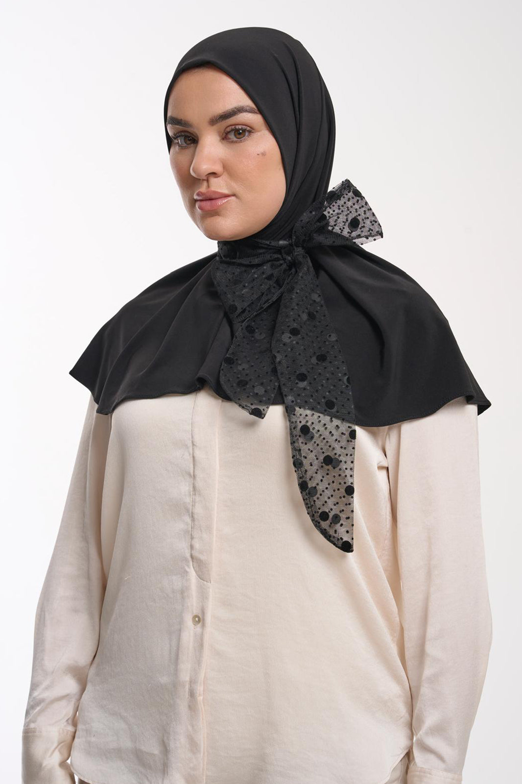 The Bow Hijab - Noir Velours