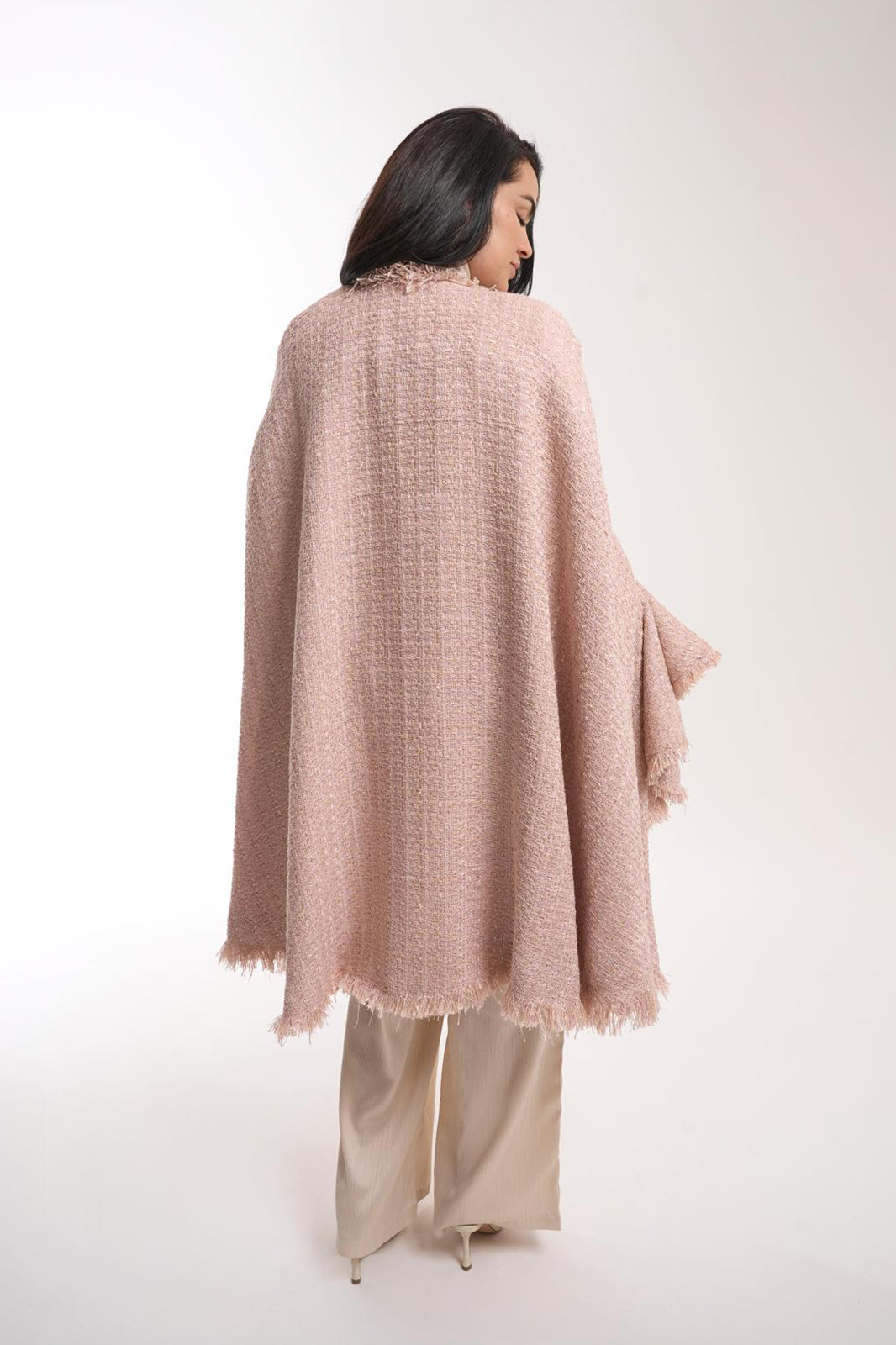 EXCLUSIVE ITEM    Tweed Mantel - Rose Truffle