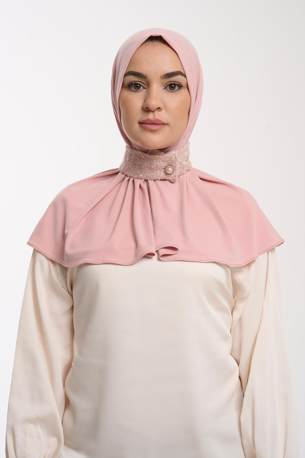 The Collar Hijab - Rose Crème