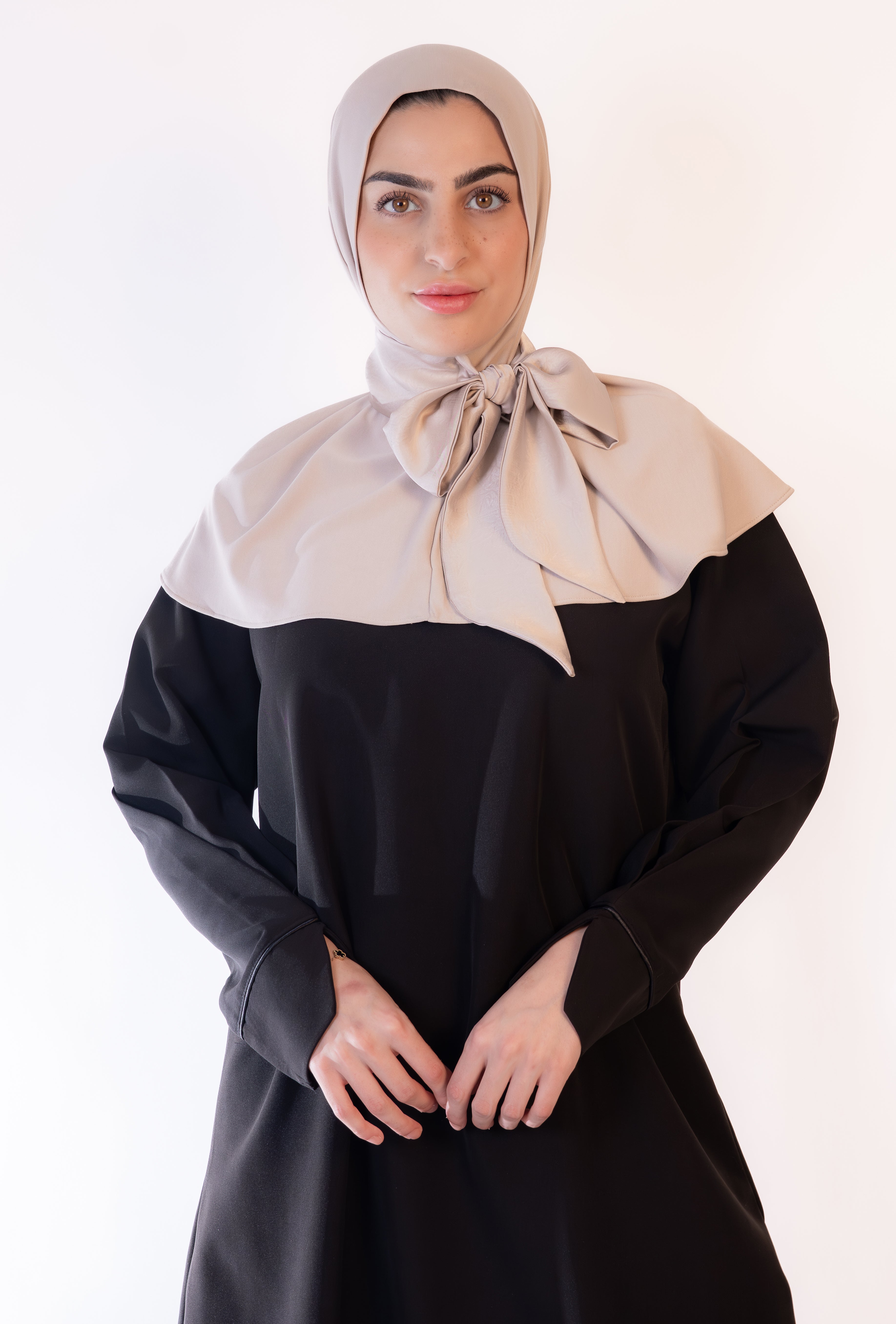 The bow Hijab- Soft Chantilly