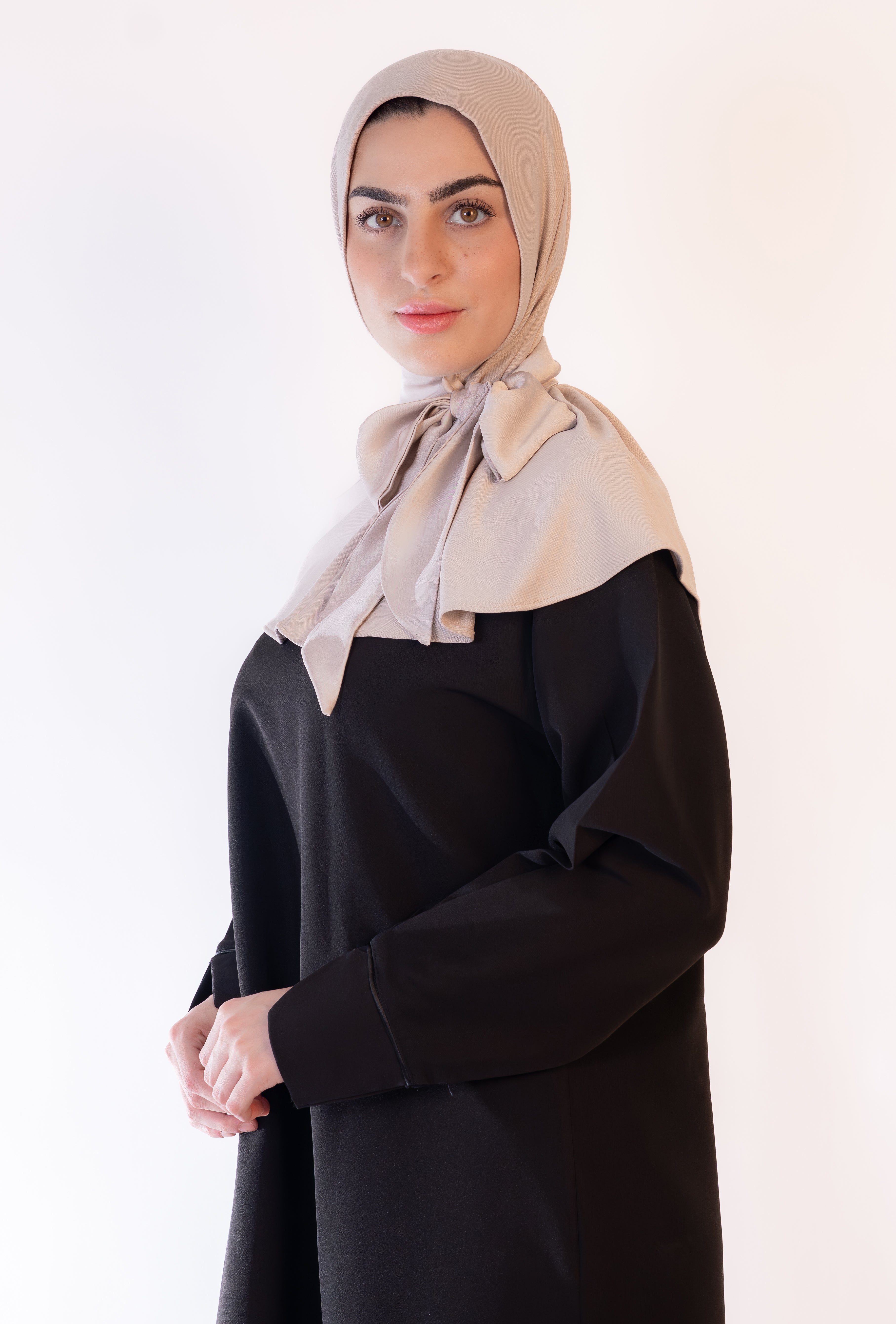 The bow Hijab- Soft Chantilly