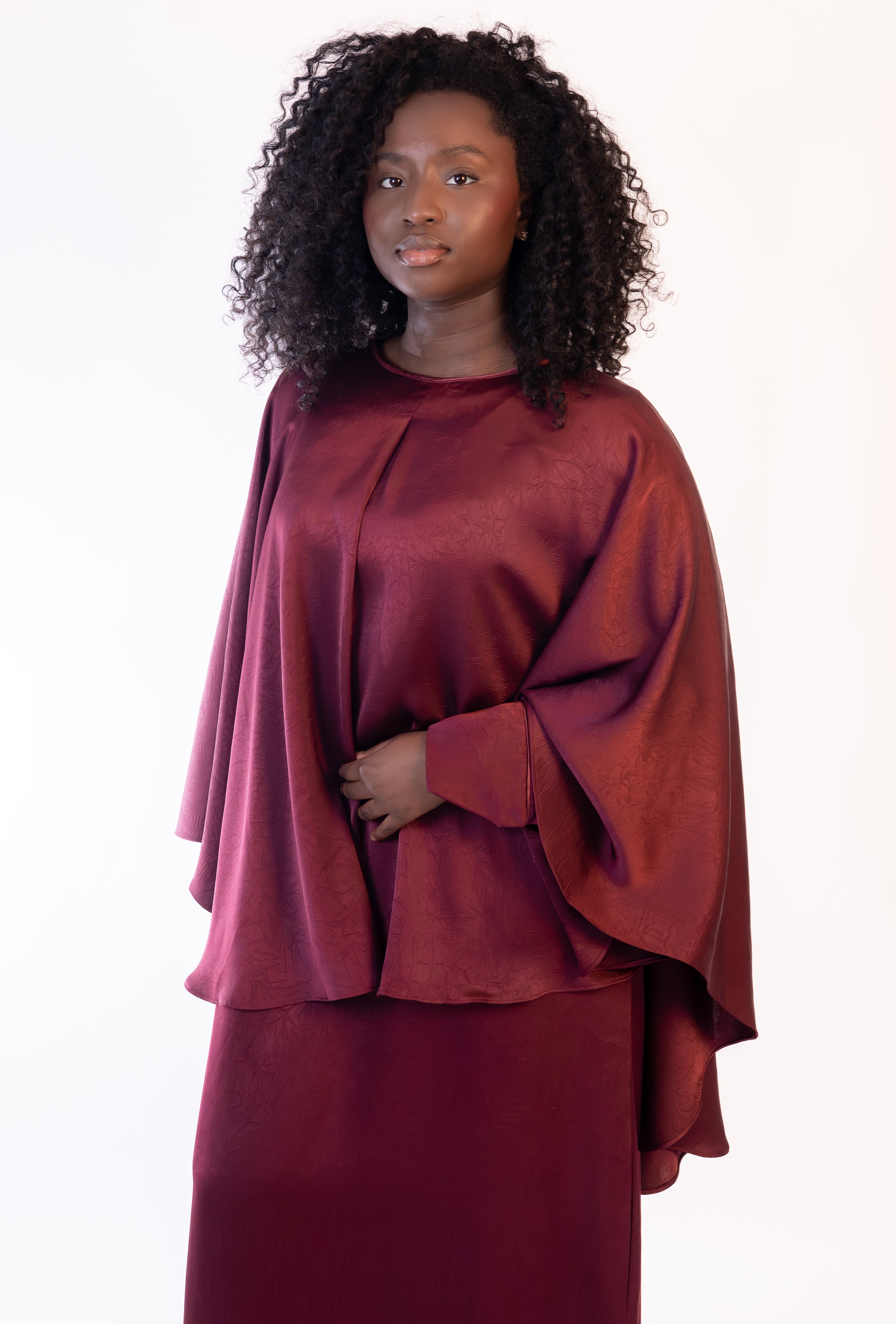 Abaya & Cape Set- The Orchid Rouge