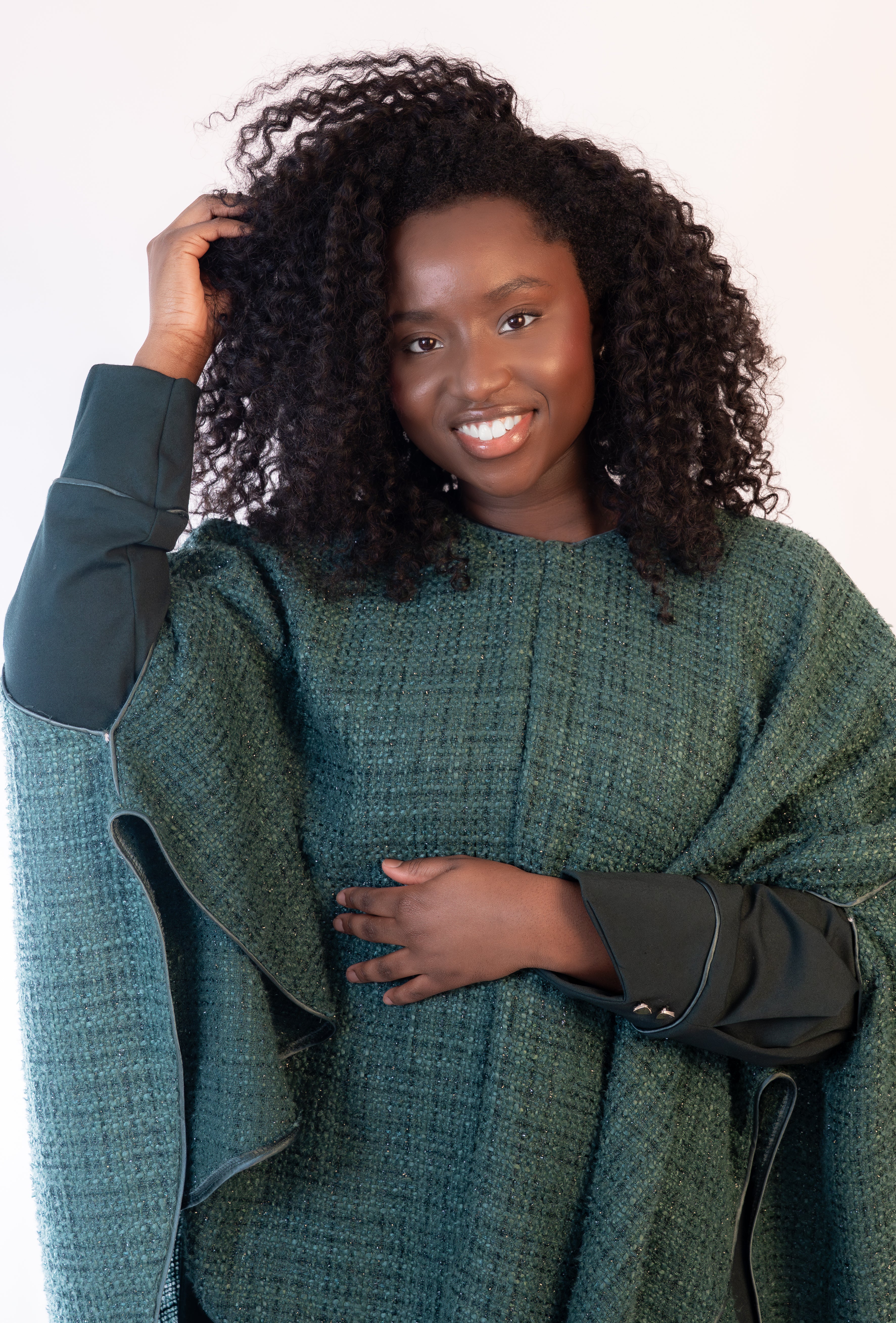 A*O様 Tweed cape / feuille Abaya& Tweed Cape Set- The Émeraude Douce